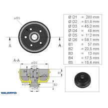 Bromstrumma 200x50 5x112 AL-KO inkl. tum-lager