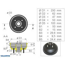Bromstrumma 230x40 4x100 Peitz/BPW R234-76 mm-lager