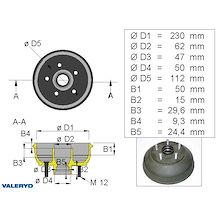 Bromstrumma 230x40 5x112 Peitz/BPW R234-76 mm-lager
