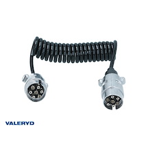 Släpvagnskabel spiral 7-pol. 1,5m aluminium