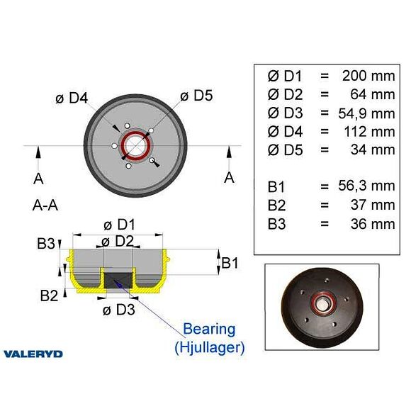 VALERYD Bromstrumma 200x50 Euro compakt 5x112