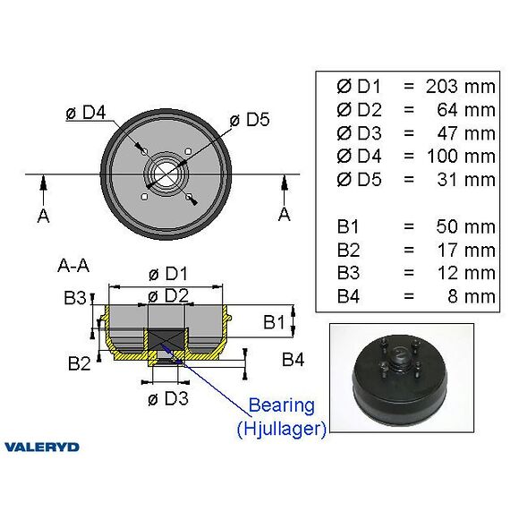 VALERYD Bromstrumma 203*40 4*100