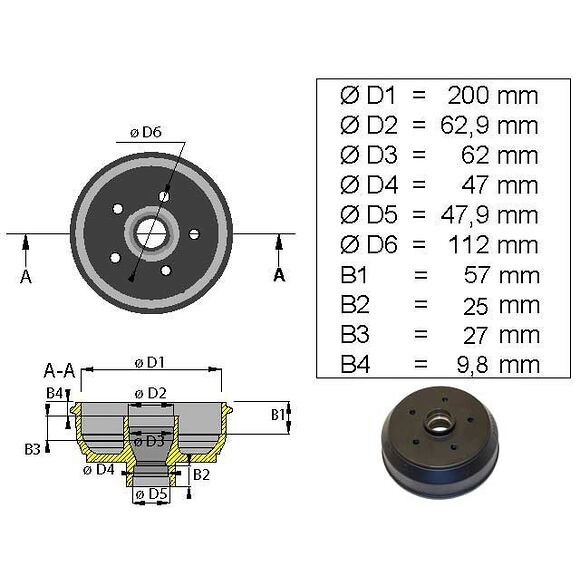 VALERYD Bromstrumma 200*50 5*112 Bpw/Peits S2005-5