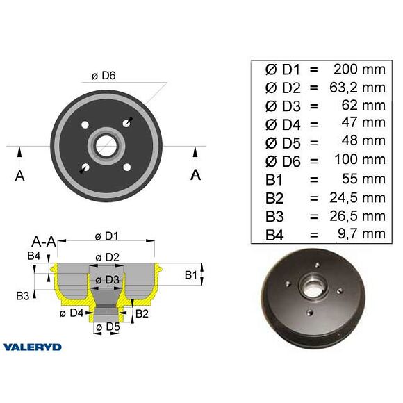 VALERYD Bromstrumma 200*50 4*100 Bpw/Peits S2005-5