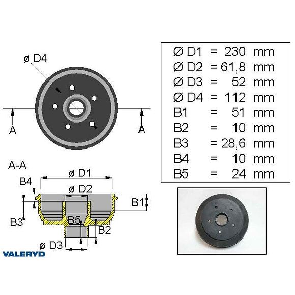 VALERYD Bromstrumma 230*40 5*112