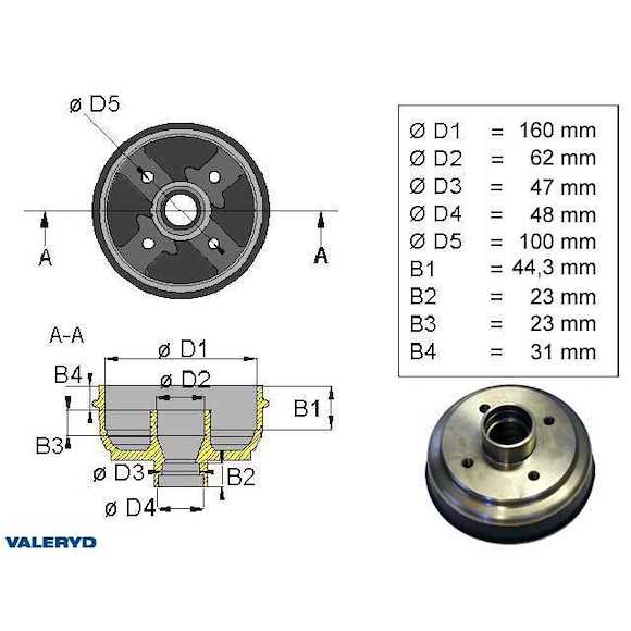 VALERYD Bromstrumma 160*35 4*100 Knott