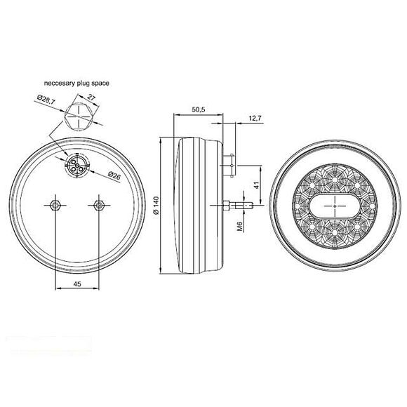 VALERYD LED Baklampa Hö/Vä 140x50.5 12-24V (2-pack) Bajonettanslutning 4(5)-pol.