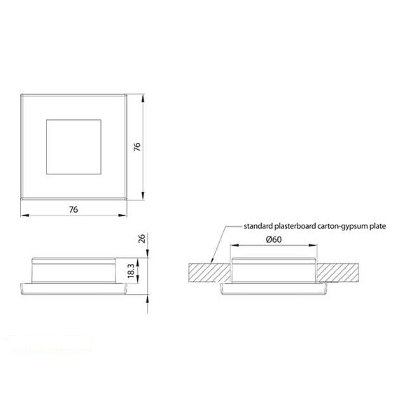 VALERYD LED Innerbelysning fyrkantig 76x76 vit