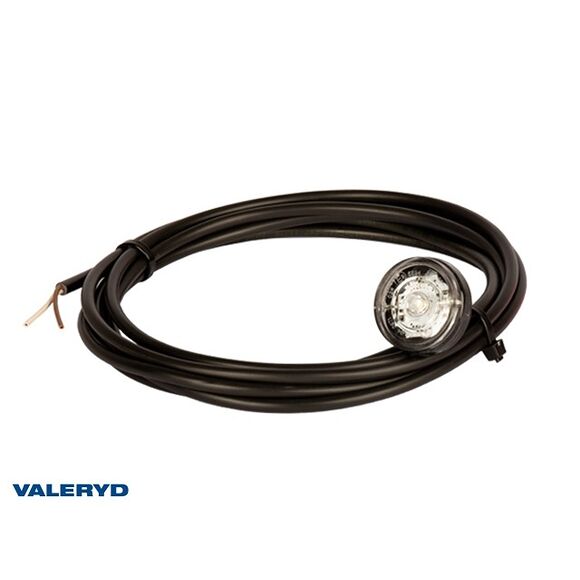 VALERYD LED Positionsljus Aspöck Monopoint II Ø38x29mm vit 12/24V med 3,50m lednings kab