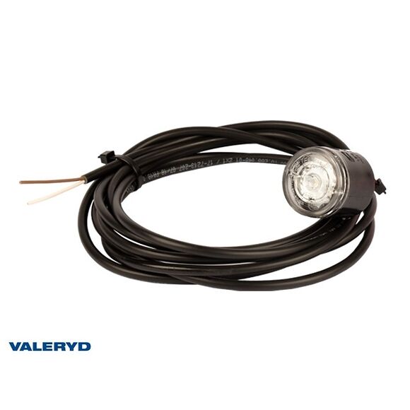VALERYD LED Positionsljus Aspöck Monopoint II Ø38x54mm vit 12/24V med 3,50m lednings kab