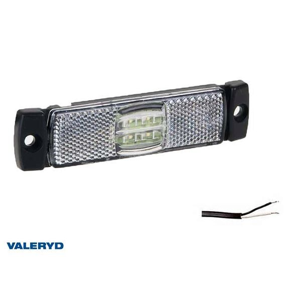 VALERYD LED Positionsljus Valeryd 130x32x14,5 vit 12-30V med reflex inkl. 450 mm kabel