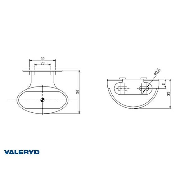 VALERYD LED Sidomarkeringslykta Valeryd L65xB60xH35 gul 12-30V inkl. 450 mm kabel