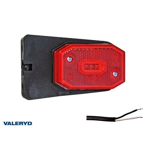 VALERYD LED Positionsljus Valeryd 96x65x33 röd med fäste CC=40mm, inkl. 450mm kabel 