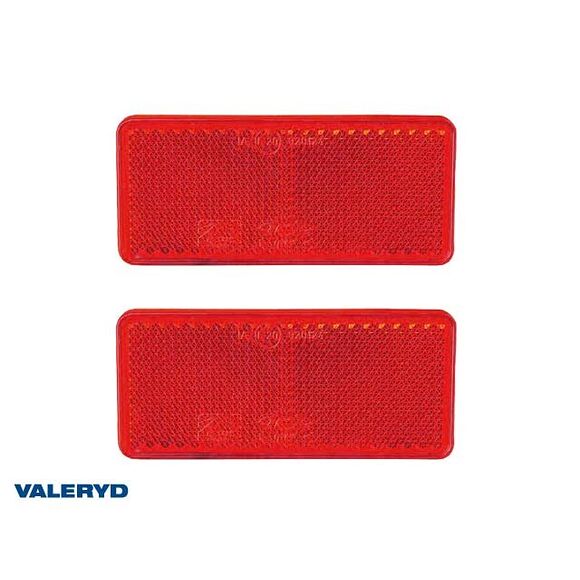 VALERYD Rektangulär reflex 90*40 mm röd självhäftande (2-pack)