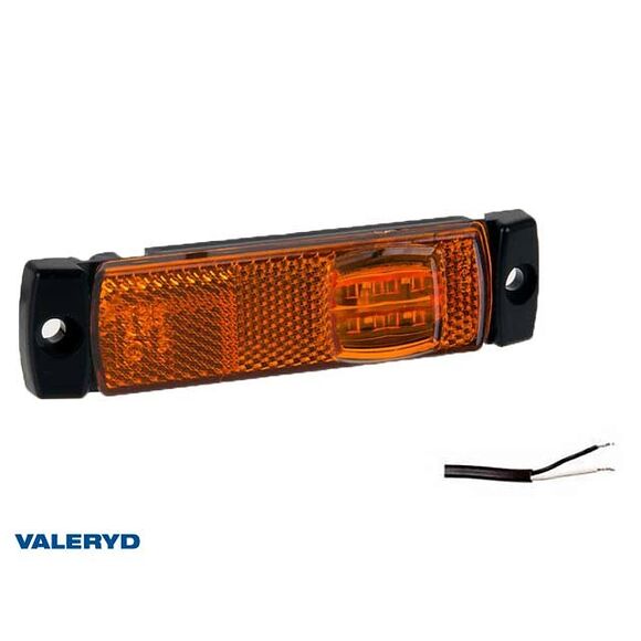 VALERYD LED Sidomarkeringslykta Valeryd 130x32x13 gul 12-30V med reflex inkl. 450 mm kab