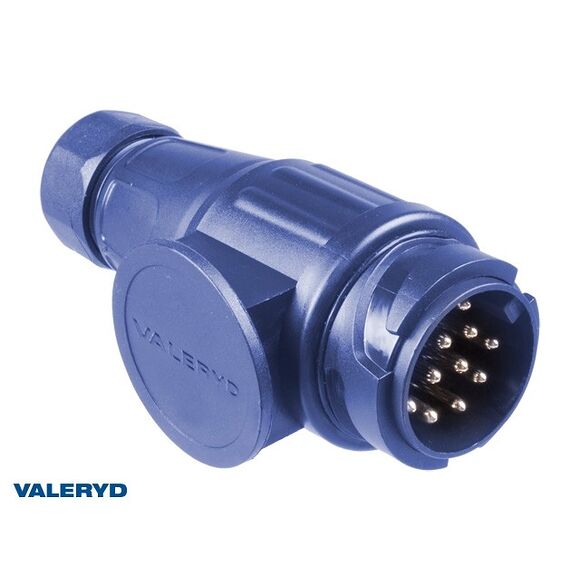 VALERYD 13 Polig Släpvagnskontakt / Stickpropp blå plast skruvanslutning