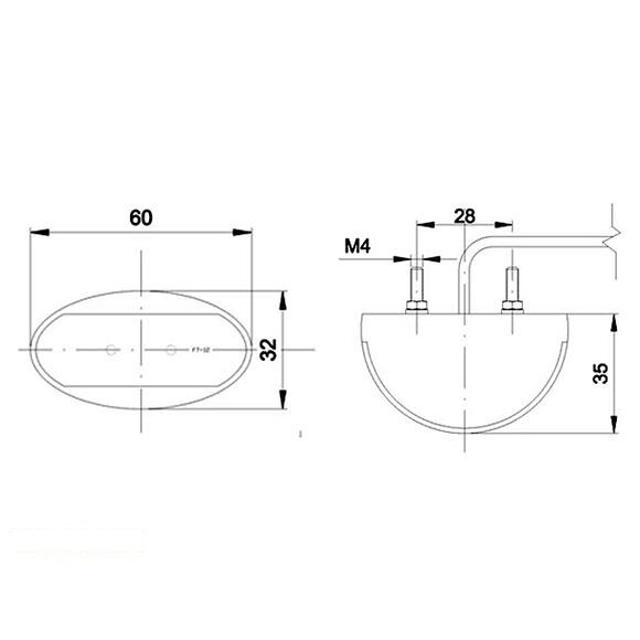 VALERYD LED Positionsljus Valeryd 60x32x35 röd 12-30V inkl. 450 mm kabel