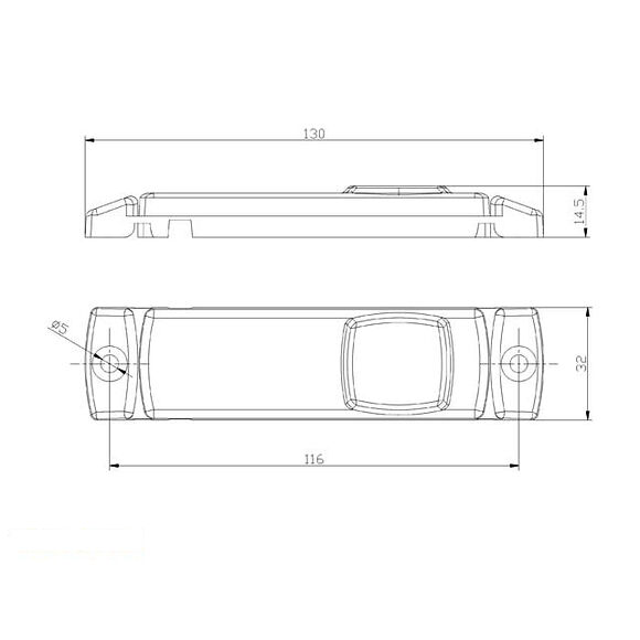 VALERYD LED Positionsljus Valeryd 130x32x13 vit 12-30V med reflex inkl. 450 mm kabel