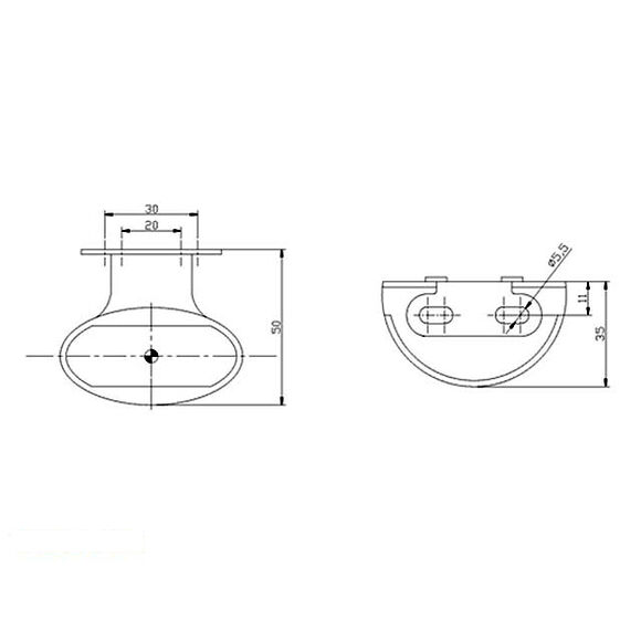 VALERYD LED Positionsljus Valeryd 65x60x35 röd 12-30V inkl. 450 mm kabel