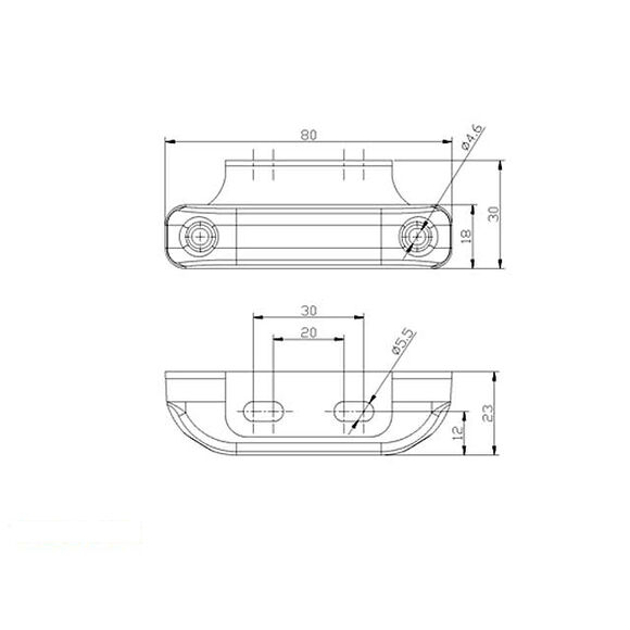VALERYD LED Positionsljus Valeryd 80x30x23 röd 12-30V inkl. 450 mm kabel