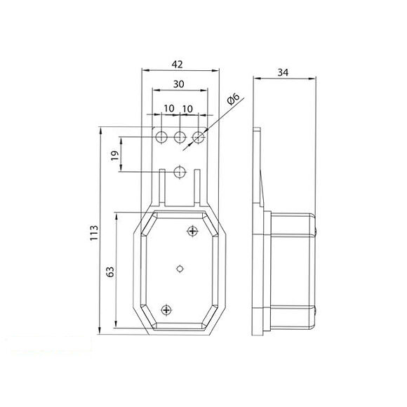 VALERYD LED Positionsljus Valeryd 113x42x34 vit med fäste 12-30V inkl. 450mm kabel