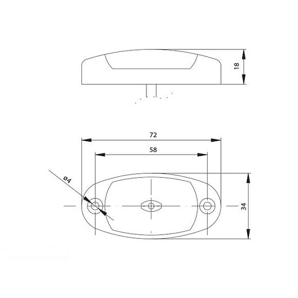 VALERYD LED Positionsljus Valeryd 72x34x18 vit 12-30V inkl. 450mm kabel