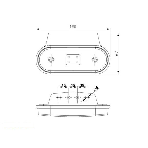 VALERYD LED Sidomarkeringslykta Valeryd 120x65 x18 gul 12-30V med reflex inkl. 450 mm ka