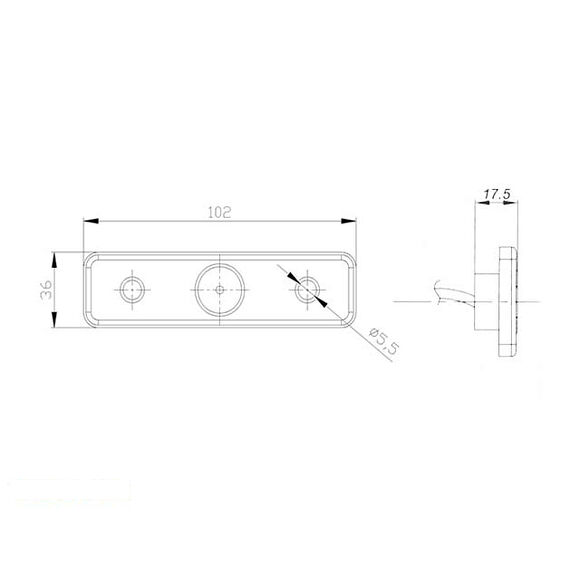 VALERYD LED Sidomarkeringslykta Valeryd 102x36*9 gul 12-30V med reflex inkl. 450 mm kabe