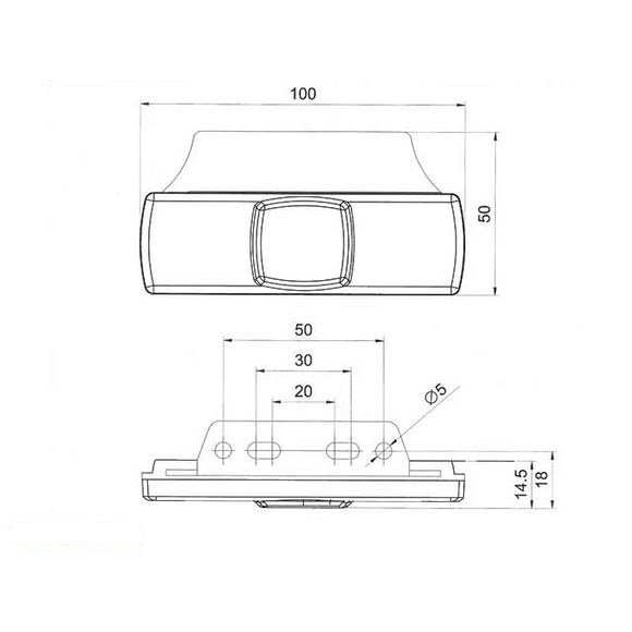VALERYD LED Sidomarkeringslykta Valeryd 116x32x14,5 gul 12-30V med reflex inkl. 450 mm k