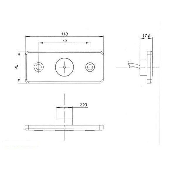 VALERYD LED Sidomarkeringslykta Valeryd 110x50x10 gul 12-30V med reflex inkl. 450 mm kab