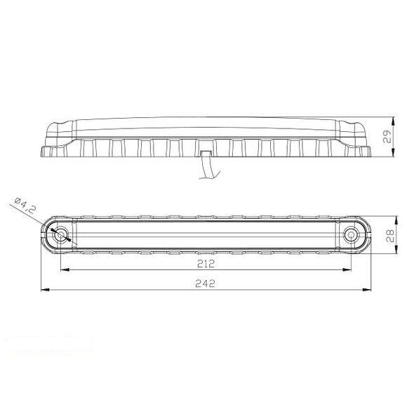VALERYD LED Positionsljus Valeryd 242x28x29 gul fiberoptik 12-30V inkl. 450mm kabel