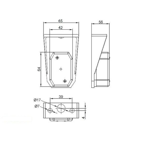 VALERYD LED Sidomarkeringslykta Valeryd 65x42x30 gul med fäste CC=40mm, inkl. 450 mm kab