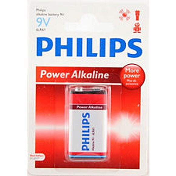 PHILIPS Batteri 9Volt / LR61 1-Pack Philips Power Life Alkaline