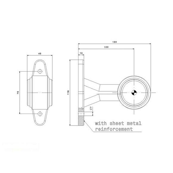 VALERYD LED Breddmarkeringslykta Valeryd 130x118x45 vit/röd 12-30V inkl. 400 mm kabel, v