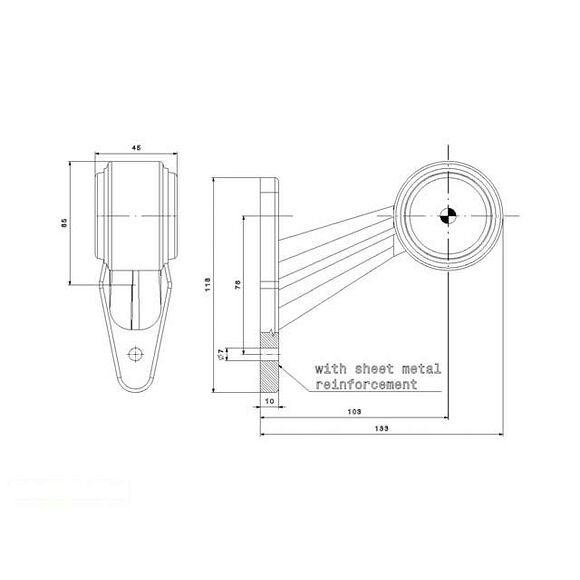 VALERYD LED Breddmarkeringslykta Valeryd 133x118x45 vit/röd 12-30V inkl. 400 mm kabel, h