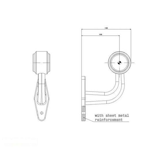 VALERYD LED Breddmarkeringslykta Valeryd 130x150x45 vit/röd 12-30V inkl. 400 mm kabel vä