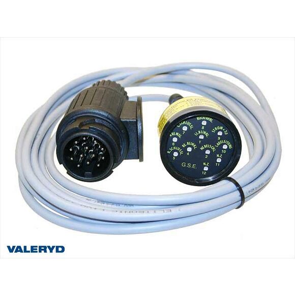 VALERYD Släpkontakt testare 13-pol, diod (Fungerar Ej med Canbus system), 4m kabel