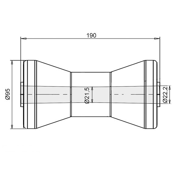 VALERYD Kölrulle plast 190x95, Hål Ø22mm