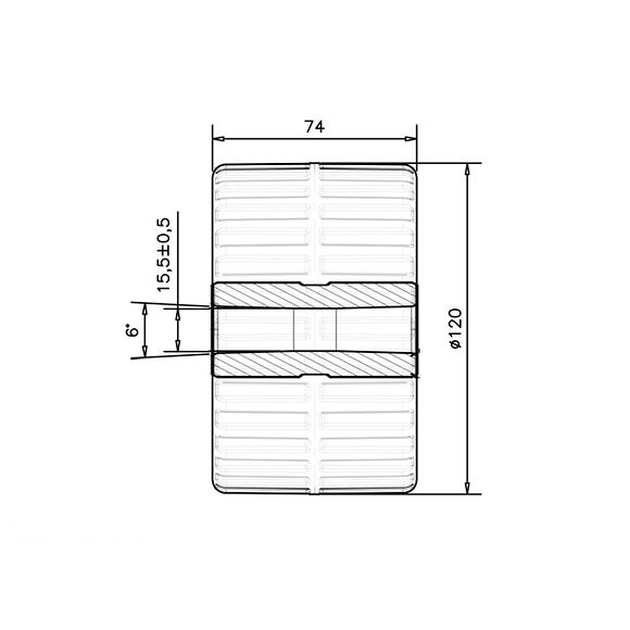 VALERYD Sidorulle Ø120mm, Hål Ø15mm