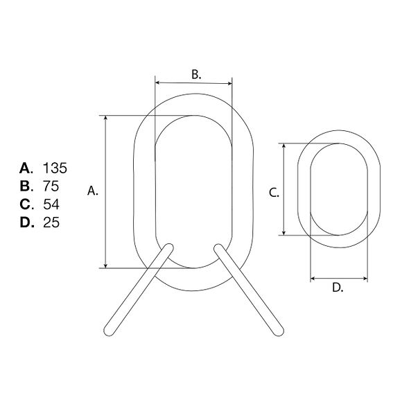 VALERYD Ögla med övergångsöglor G80 6-8mm, 2,36 ton