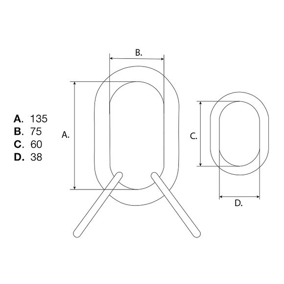 VALERYD Ögla med övergångsöglor G80 7-8mm, 3,15 ton