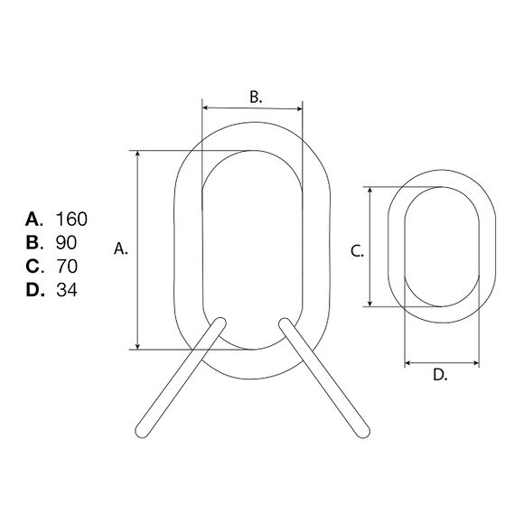 VALERYD Ögla med övergångsöglor G80 8-8mm, 4,25 ton