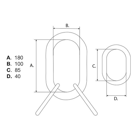 VALERYD Ögla med övergångsöglor G80 10-8mm, 6,7 ton