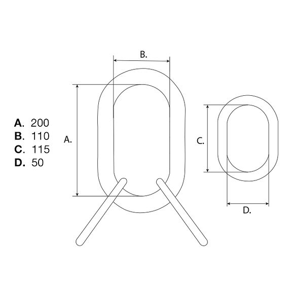 VALERYD Ögla med övergångsöglor G80 13-8mm, 11,2 ton