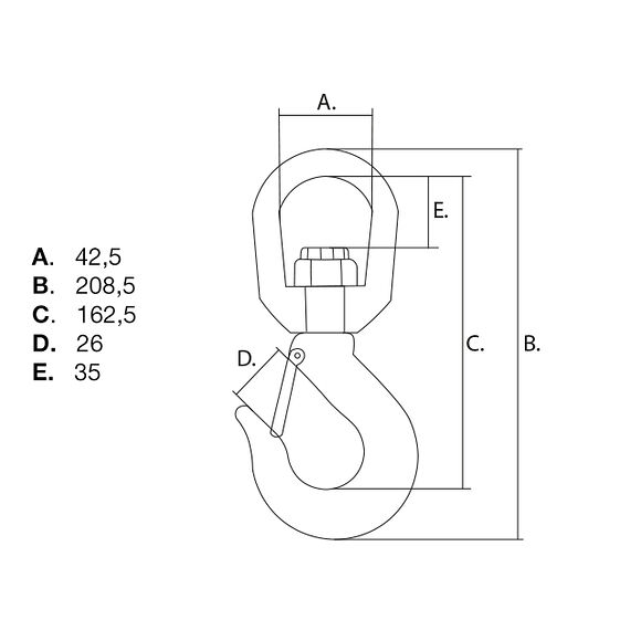 VALERYD Lastkrok med lekare G80 10-8mm, 3,15 ton
