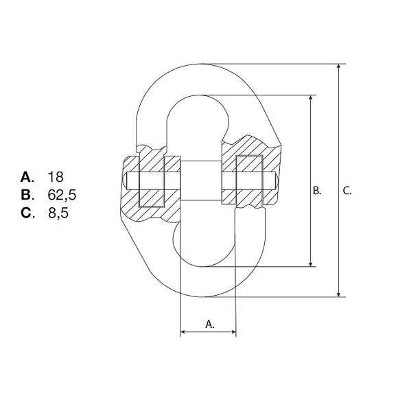 VALERYD Kopplingslänk G80 7/8-8mm, 2 ton