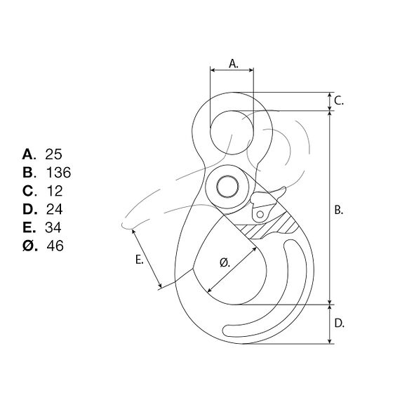 VALERYD Säkerhetskrok G80 7/8-8mm, 2 ton