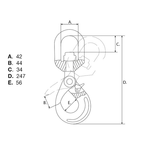 VALERYD Säkerhetskrok med lekare G80 10-8mm, 3,15 ton