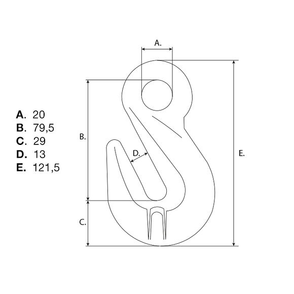 VALERYD Förkortningskrok G80 10-8mm, 3,15 ton