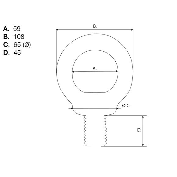 VALERYD Lyftögleskruv DIN580 30mm, 3600 Kg